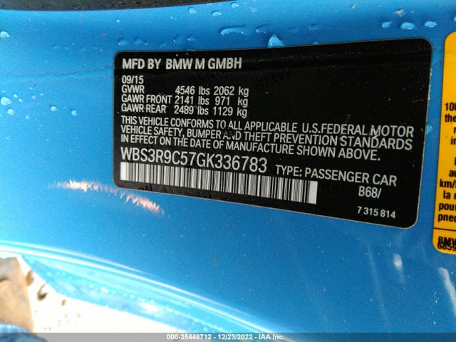 2016 BMW M4, VIN: WBS3R9C57GK336783
