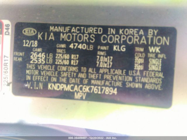 KNDPMCAC6K7617894 KIA Sportage Lx