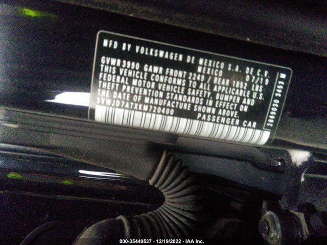 2019 Volkswagen Beetle, VIN: 3VWJD7ATXKM720400