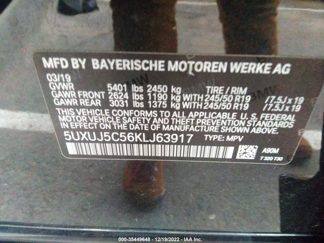 2019 BMW X4, VIN: 5UXUJ5C56KLJ63917