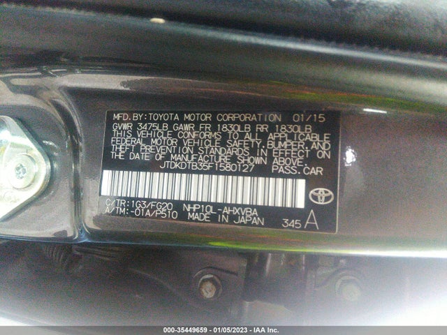 2015 Toyota Prius, VIN: JTDKDTB35F1580127