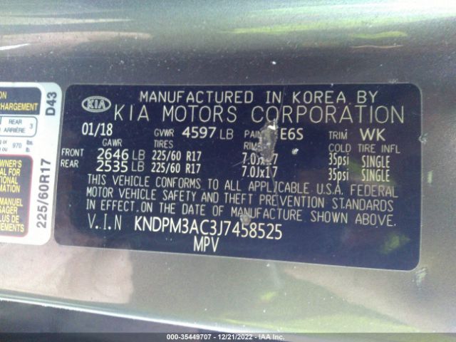 KNDPM3AC3J7458525 KIA Sportage Lx