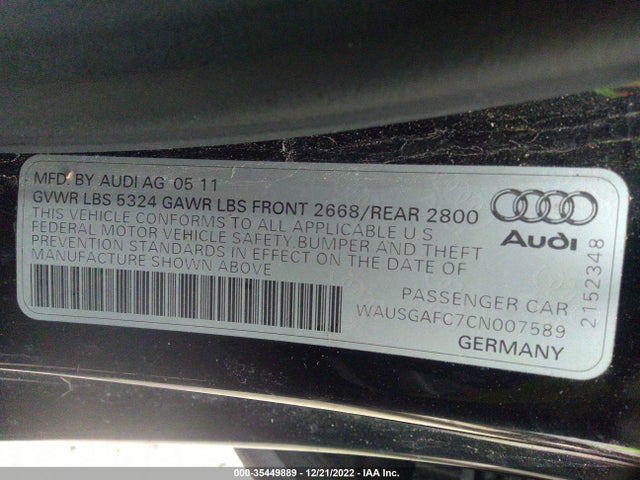 WAUSGAFC7CN007589 Audi A7 3.0 Premium Plus