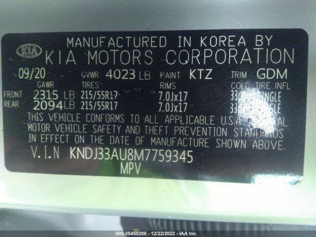 KNDJ33AU8M7759345 KIA SOUL EX