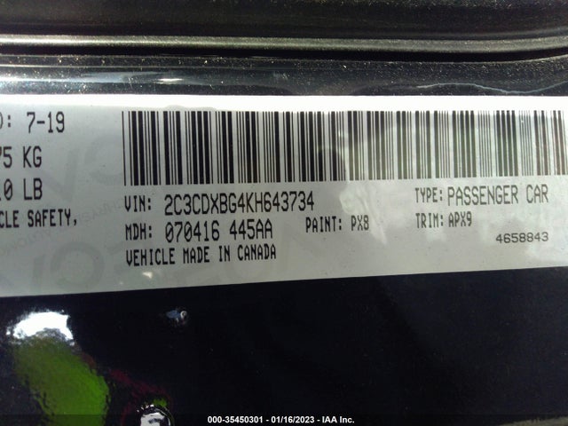 Dodge Charger 2019 2C3CDXBG4KH643734 Image 9
