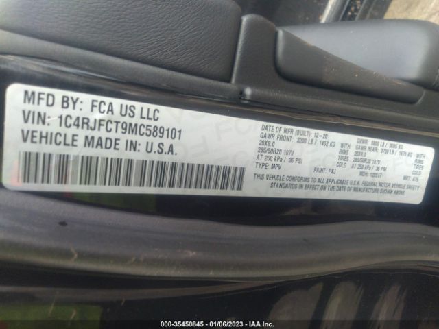 1C4RJFCT9MC589101 Jeep Grand Cherokee High Altitude