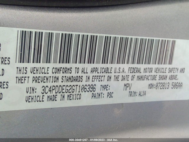 2016 Dodge Journey, VIN: 3C4PDDEG2GT106396