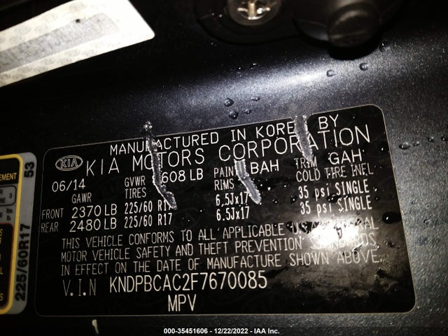 2015 Kia Sportage, VIN: KNDPBCAC2F7670085