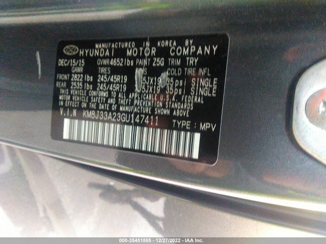 2016 Hyundai Tucson, VIN: KM8J33A23GU147411