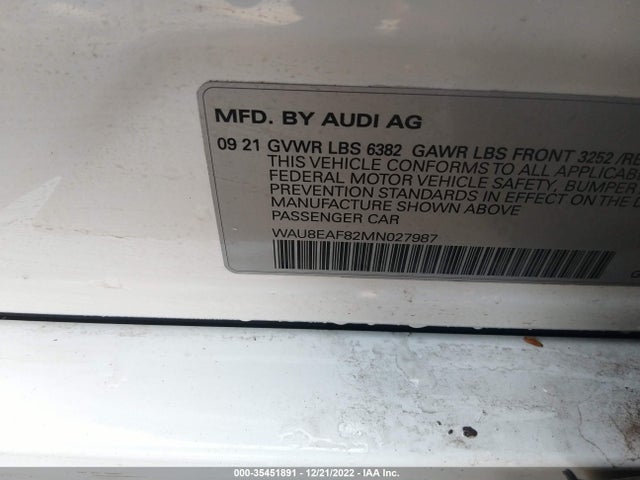 2021 Audi A8, VIN: WAU8EAF82MN027987