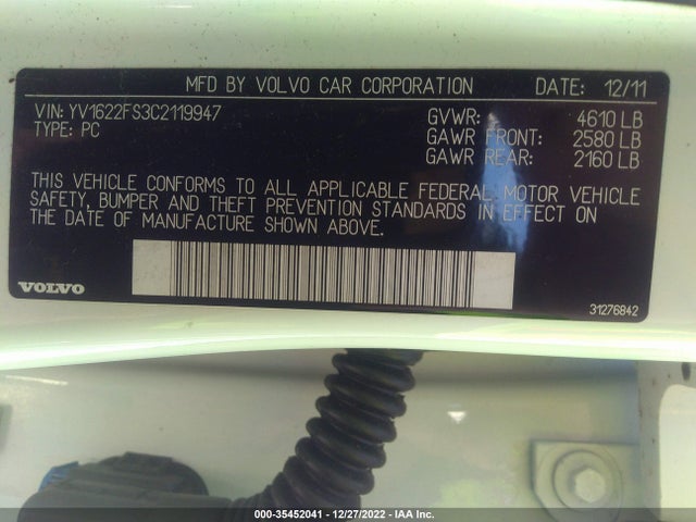 Volvo S60 T5 2012 YV1622FS3C2119947 Image 10