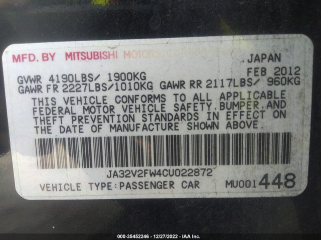 JA32V2FW4CU022872 Mitsubishi Lancer Se