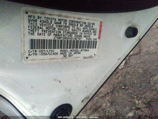 JT8BF28GXX0192797 Lexus ES 300 LUXURY SPORT SDN