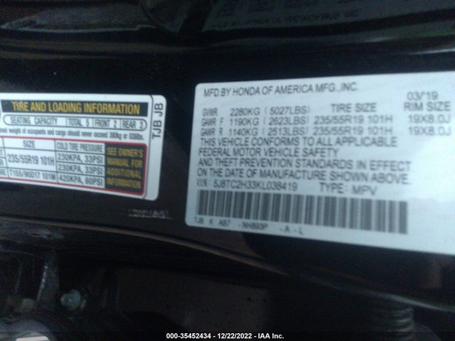 Acura RDX 2019 5J8TC2H33KL038419 Image 9