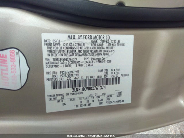 Lincoln Town Car 2011 2LNBL8CV0BX761374 Image 9