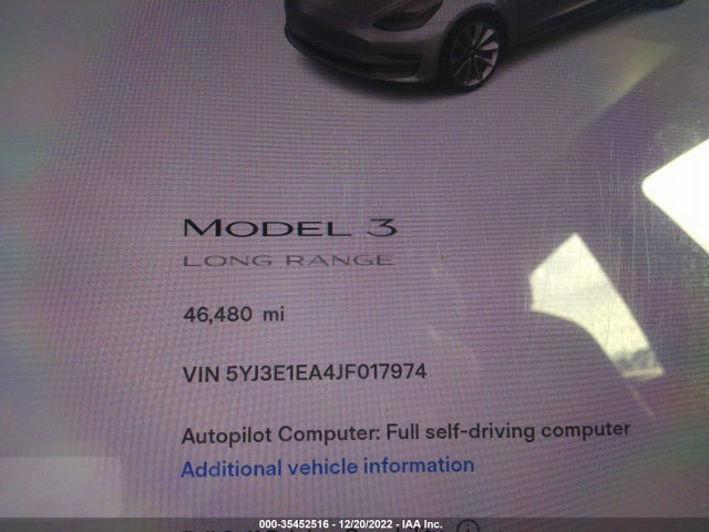 Tesla Model 3 Range Battery 2018 5YJ3E1EA4JF017974 Image 7