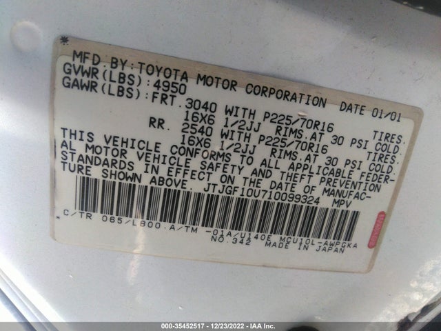 JTJGF10U710099324 Lexus RX 300