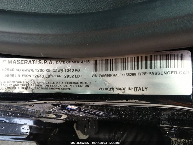 ZAM56RRA5F1158269 Maserati Quattroporte S Q4