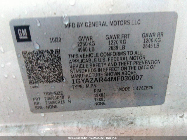 2021 Cadillac XT4, VIN: 1GYAZAR44MF030007
