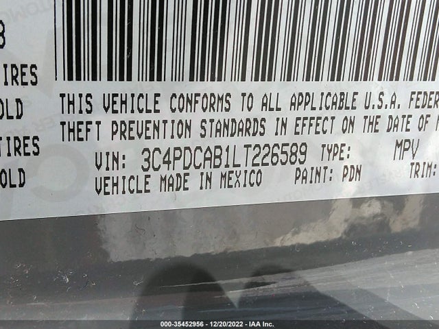 Dodge Journey Se Value 2020 3C4PDCAB1LT226589 Image 9