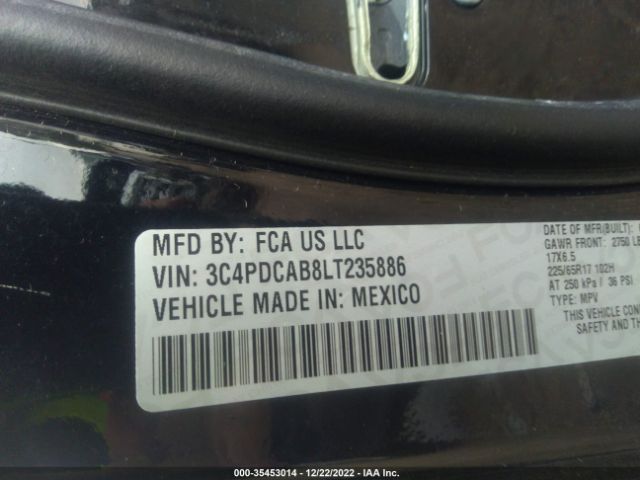 3C4PDCAB8LT235886 Dodge Journey Se Value