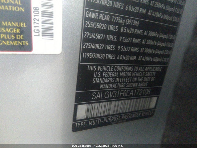 Land Rover Range Rover 2014 SALGV3TF6EA172108 Image 9