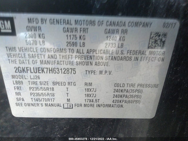 GMC Terrain Slt 2017 2GKFLUEK7H6312875 Image 9