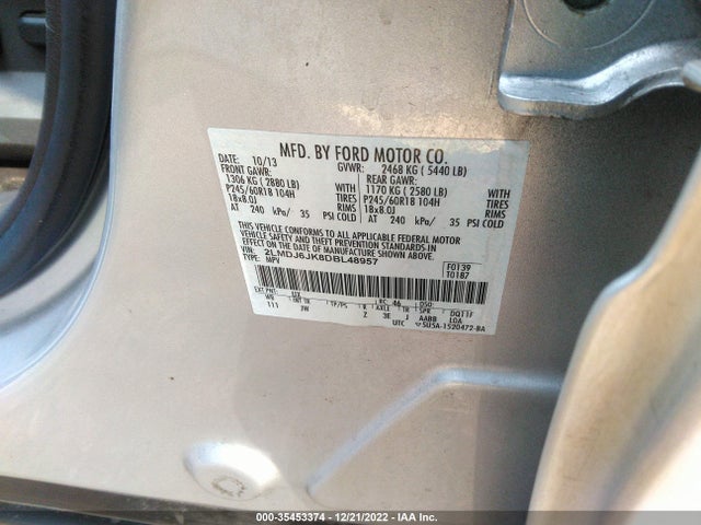 Lincoln MKX 2013 2LMDJ6JK8DBL48957 Image 10