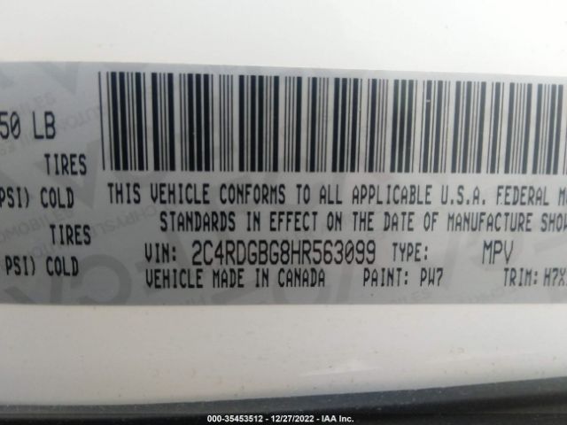 2C4RDGBG8HR563099 Dodge Grand Caravan Se