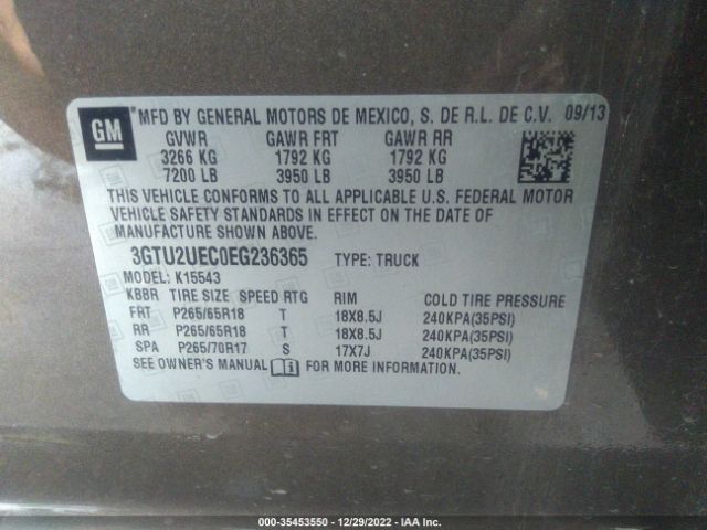 3GTU2UEC0EG236365 GMC Sierra 1500 Sle