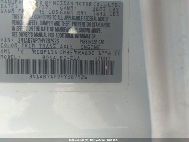 Nissan SENTRA S 2017 3N1AB7AP7HY287926 Image 11