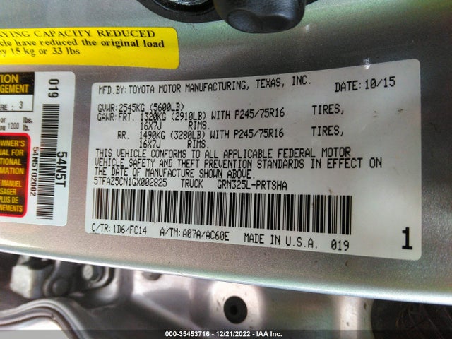 2016 Toyota Tacoma, VIN: 5TFAZ5CN1GX002825