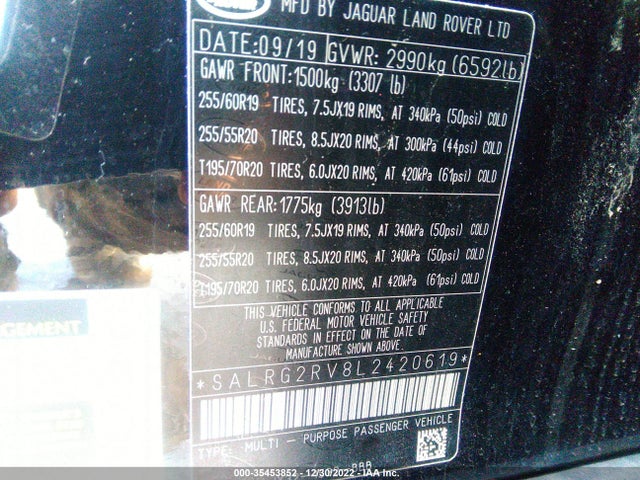 Land Rover Discovery 2020 SALRG2RV8L2420619 Image 10