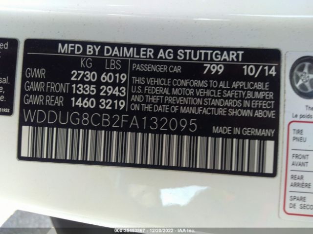 WDDUG8CB2FA132095 Mercedes-Benz S-class S 550