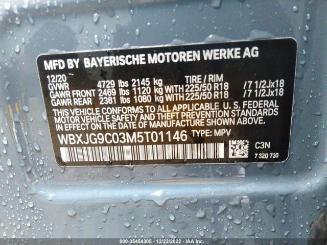 2021 BMW X1, VIN: WBXJG9C03M5T01146
