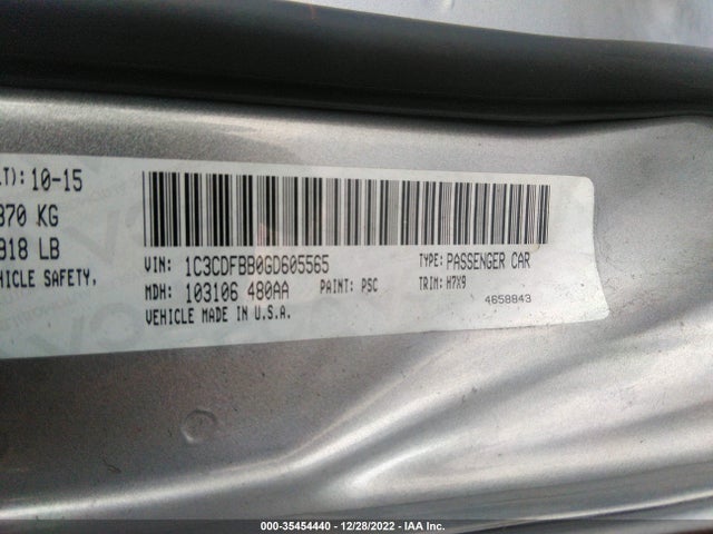 Dodge DART SXT 2016 1C3CDFBB0GD605565 Image 9