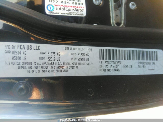 2C3CCAAG0KH560111 Chrysler 300 Touring