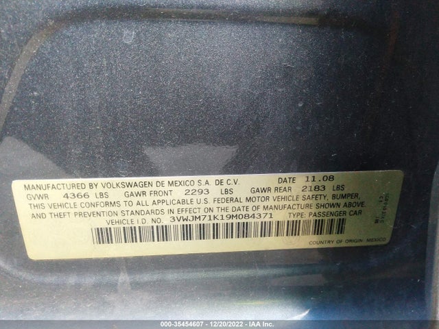 3VWJM71K19M084371 Volkswagen Jetta Sedan S