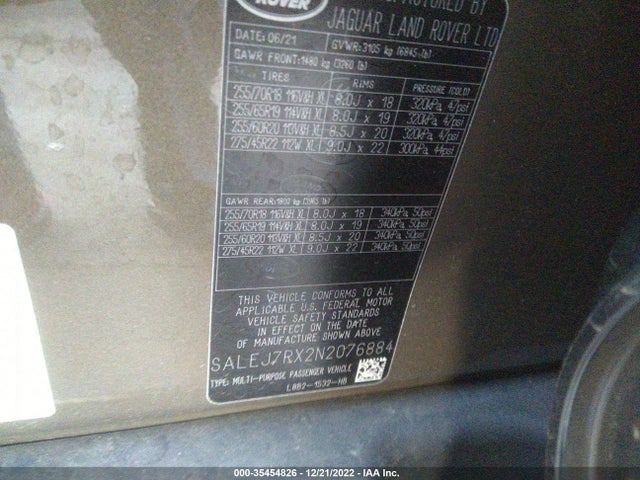 Land Rover Defender 2022 SALEJ7RX2N2076884 Image 10