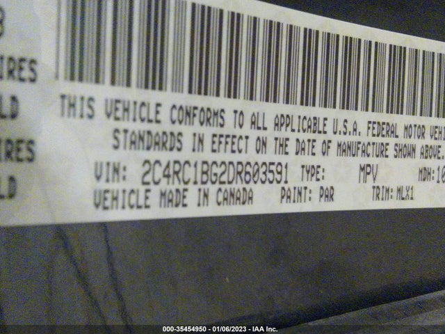 2C4RC1BG2DR603591 Chrysler Town & Country Touring