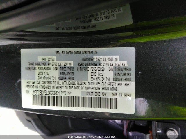 2020 Mazda CX-9, VIN: JM3TCBDY5L0420204