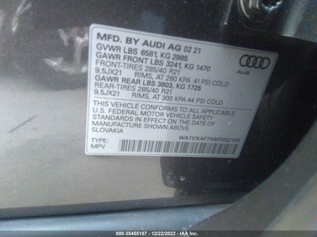 Audi Q7 Prestige 2021 WA1VXAF7XMD032183 Image 9