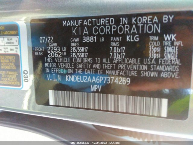 KNDEU2AA6P7374269 KIA SELTOS S