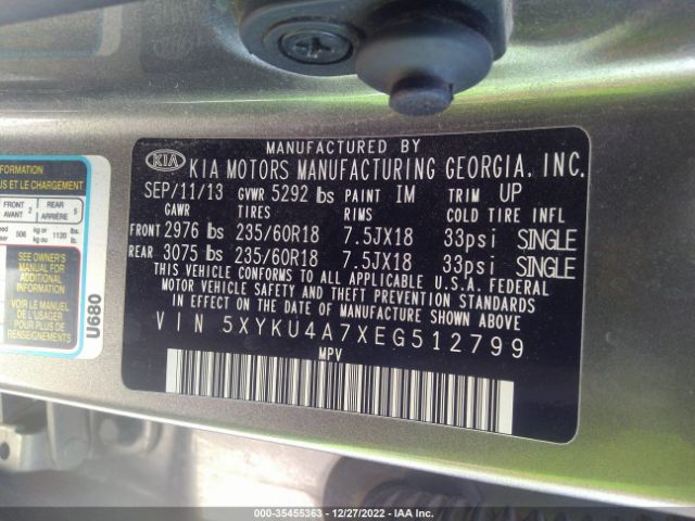 5XYKU4A7XEG512799 KIA Sorento Ex V6