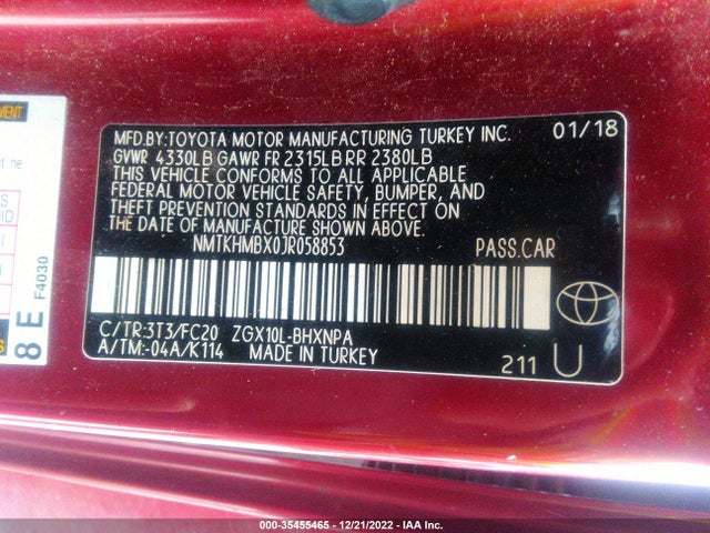 2018 Toyota CH-R, VIN: NMTKHMBX0JR058853