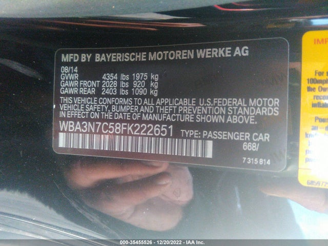 BMW 4 Series 428i 2015 WBA3N7C58FK222651 Image 9