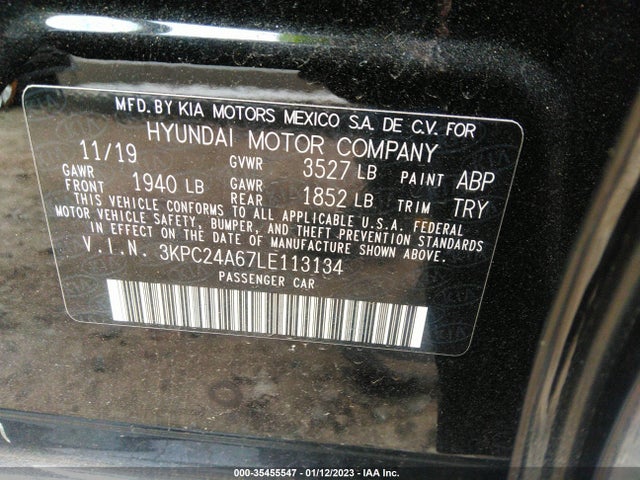 2020 Hyundai Accent, VIN: 3KPC24A67LE113134