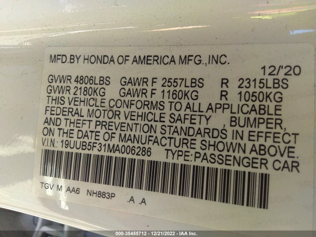 Acura TLX 2021 19UUB5F31MA006286 Image 13