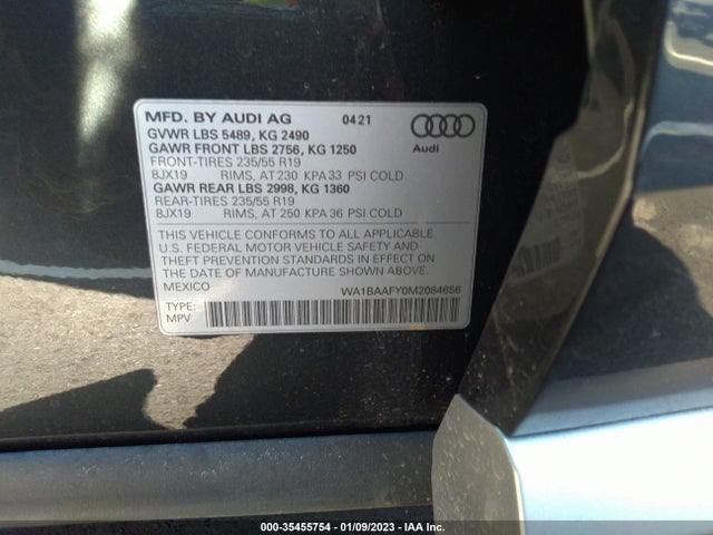 2021 Audi Q5, VIN: WA1BAAFY0M2084656