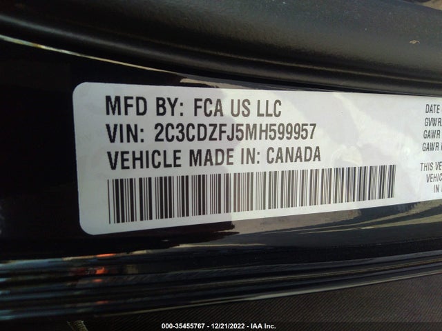 Dodge Challenger R/t Scat Pack 2021 2C3CDZFJ5MH599957 Image 9